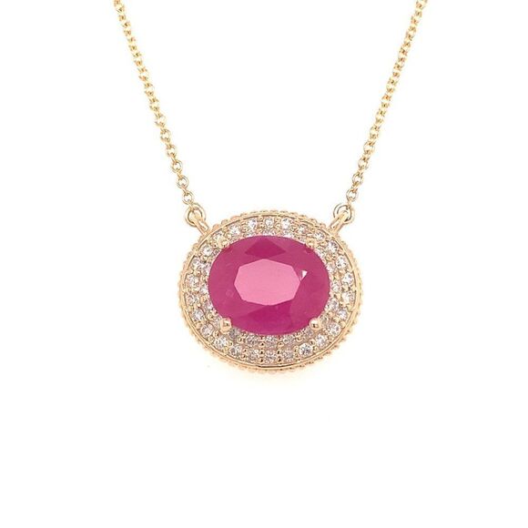 Ruby Diamond Necklace 14k Gold 18" 5.06 TCW Certified $5,975 121097 - Picture 9 of 12